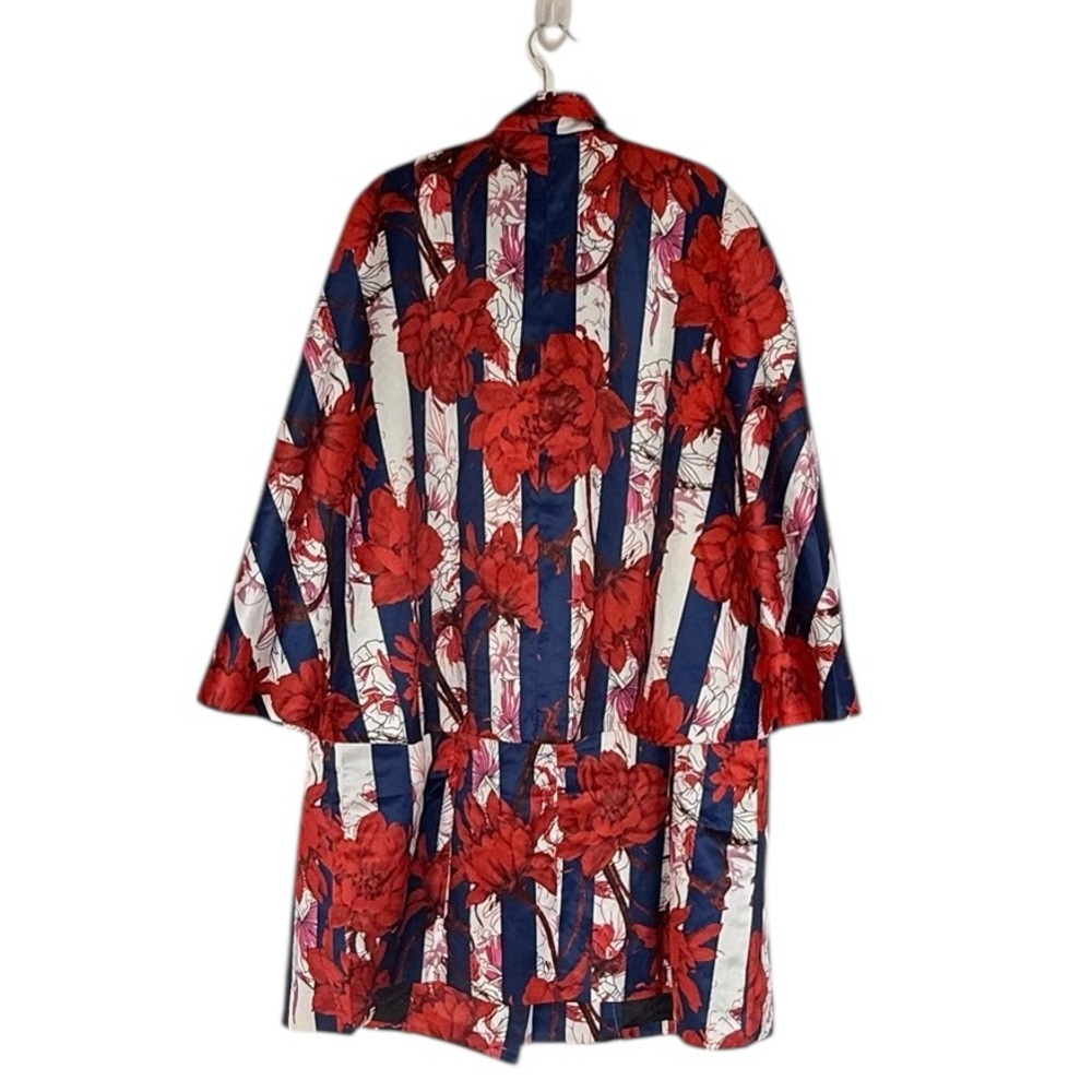 New N By Nancy Red & Blue Mixed Print Cape Jacket Dress X X Large $165 - Picture 6 of 12